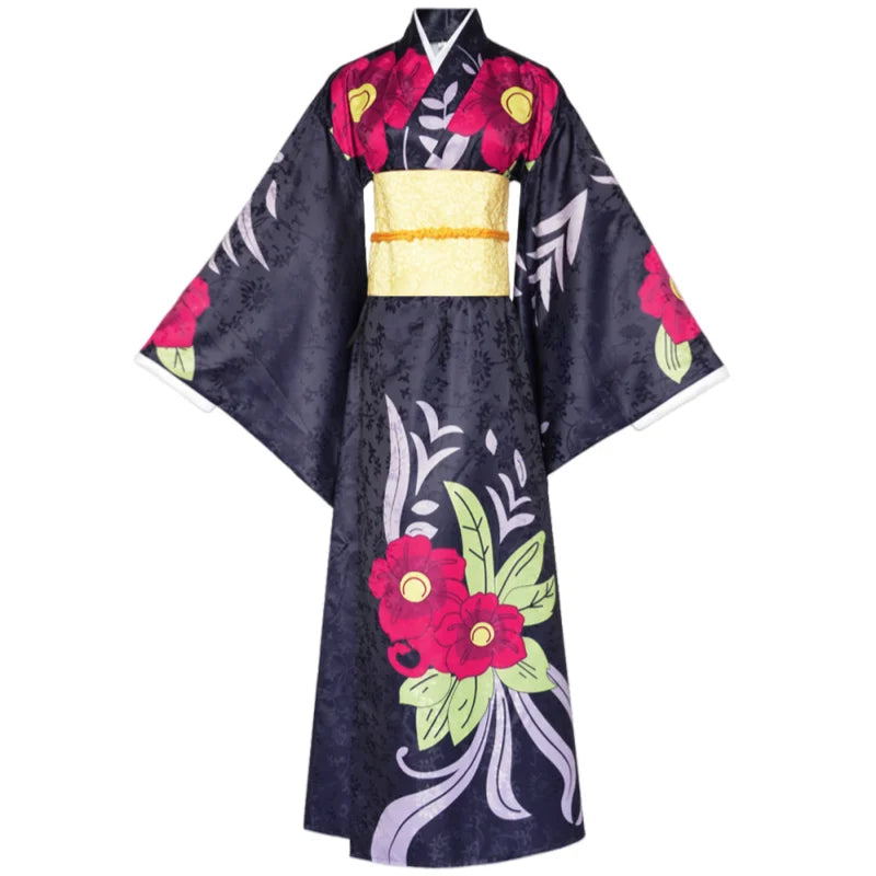 Demon slayer Tamayo's kimono with floral patterns on a white background