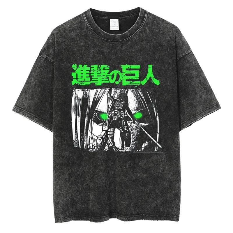 Attack on Titan T-Shirt | Acid Washed t shirt Anime Street Style