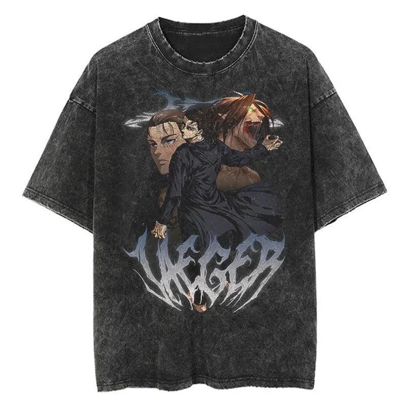 Attack on Titan T-Shirt | Acid Washed t shirt Anime Street Style