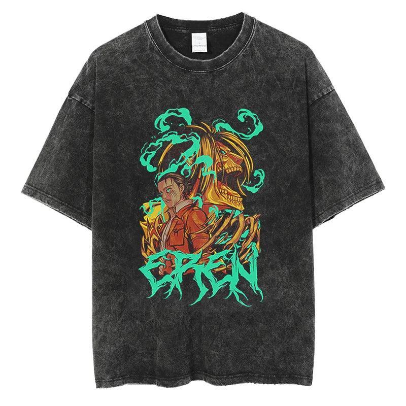 Attack on Titan T-Shirt | Acid Washed t shirt Anime Street Style
