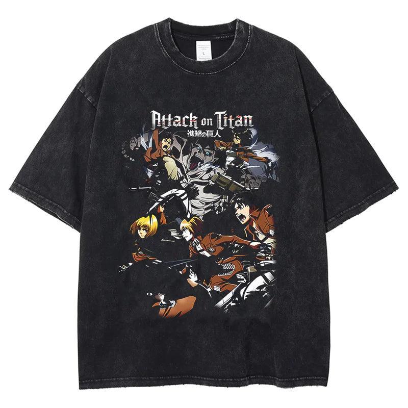 Attack on Titan T-Shirt | Acid Washed t shirt Anime Street Style