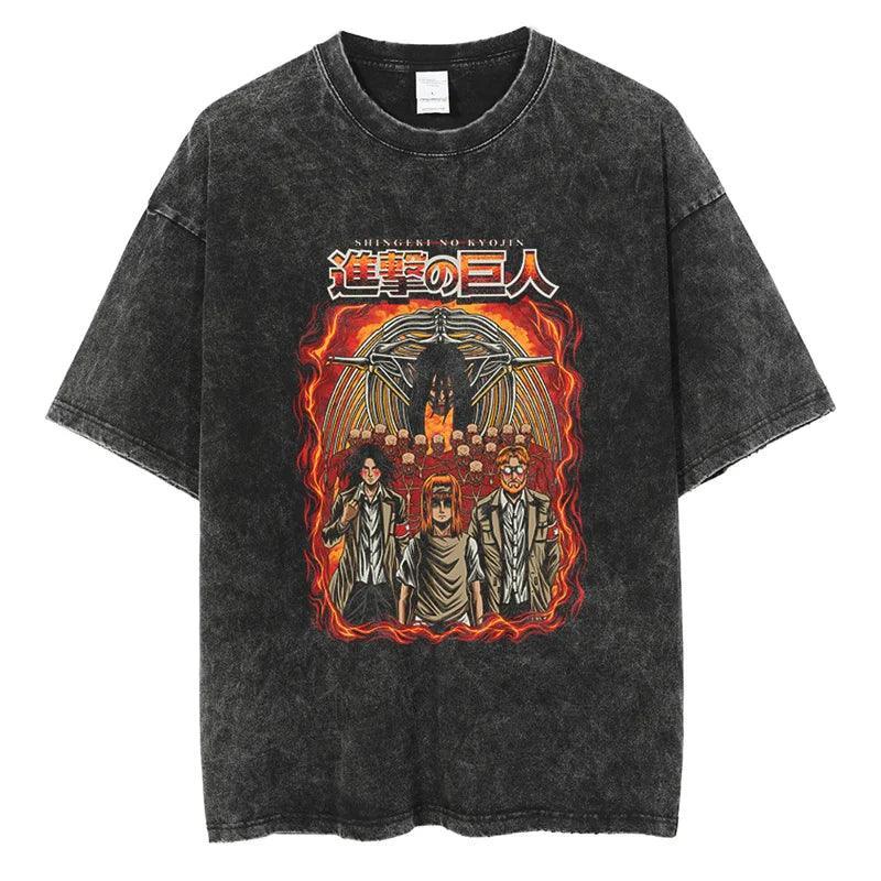 Attack on Titan T-Shirt | Acid Washed t shirt Anime Street Style