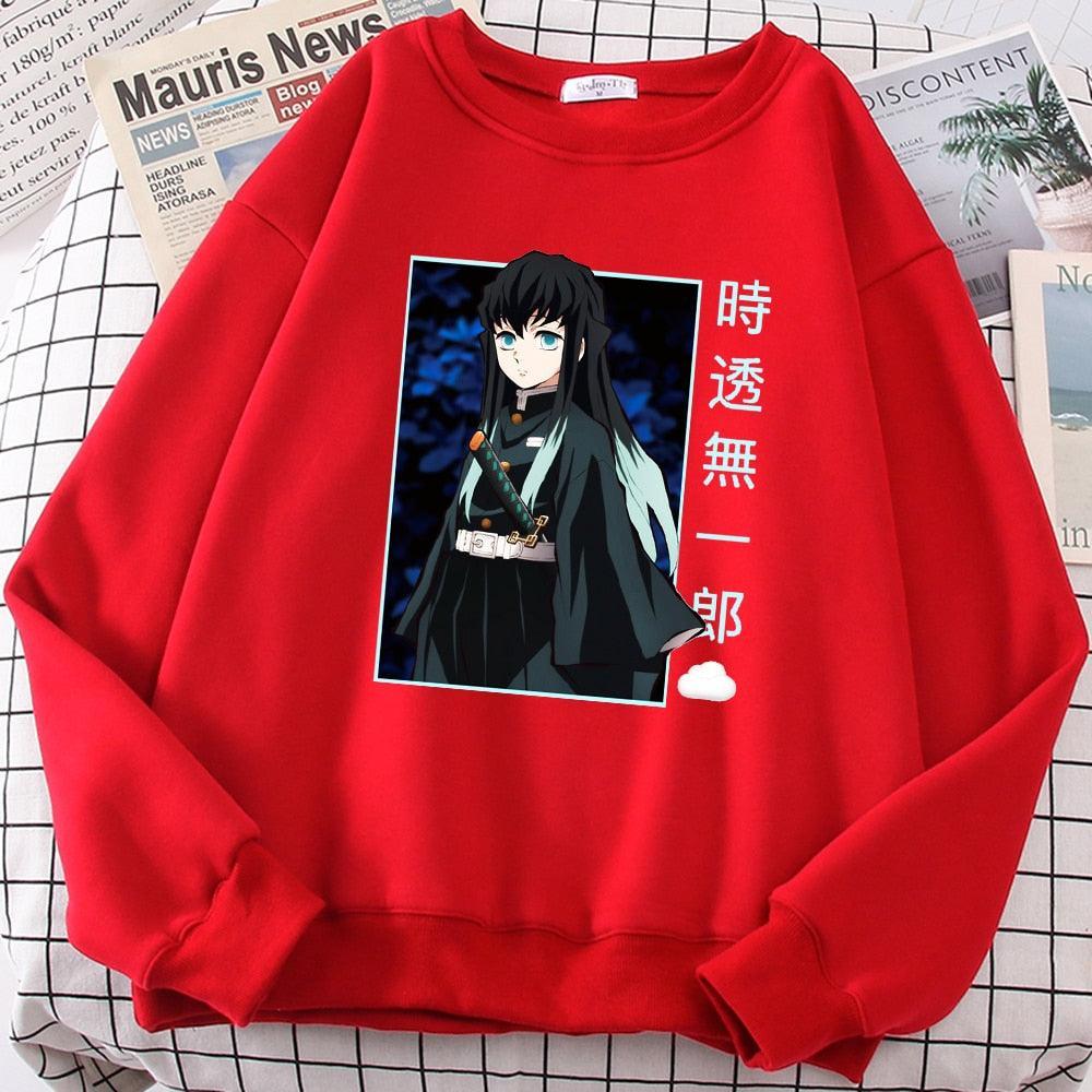 Demon Slayer Sweatshirt | Muichiro Sweatshirt Anime Street Style Red S