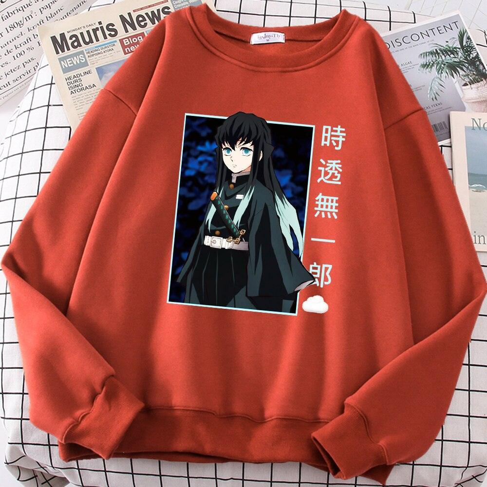 Demon Slayer Sweatshirt | Muichiro Sweatshirt Anime Street Style Brick Red S