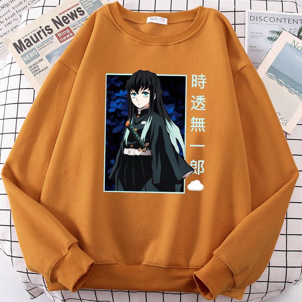 Demon Slayer Sweatshirt | Muichiro Sweatshirt Anime Street Style Khaki S