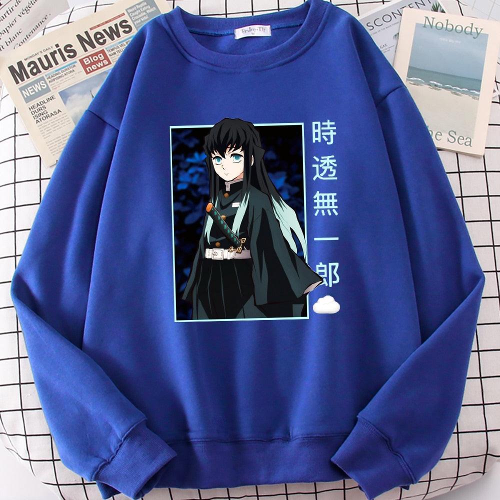 Demon Slayer Sweatshirt | Muichiro Sweatshirt Anime Street Style Blue S