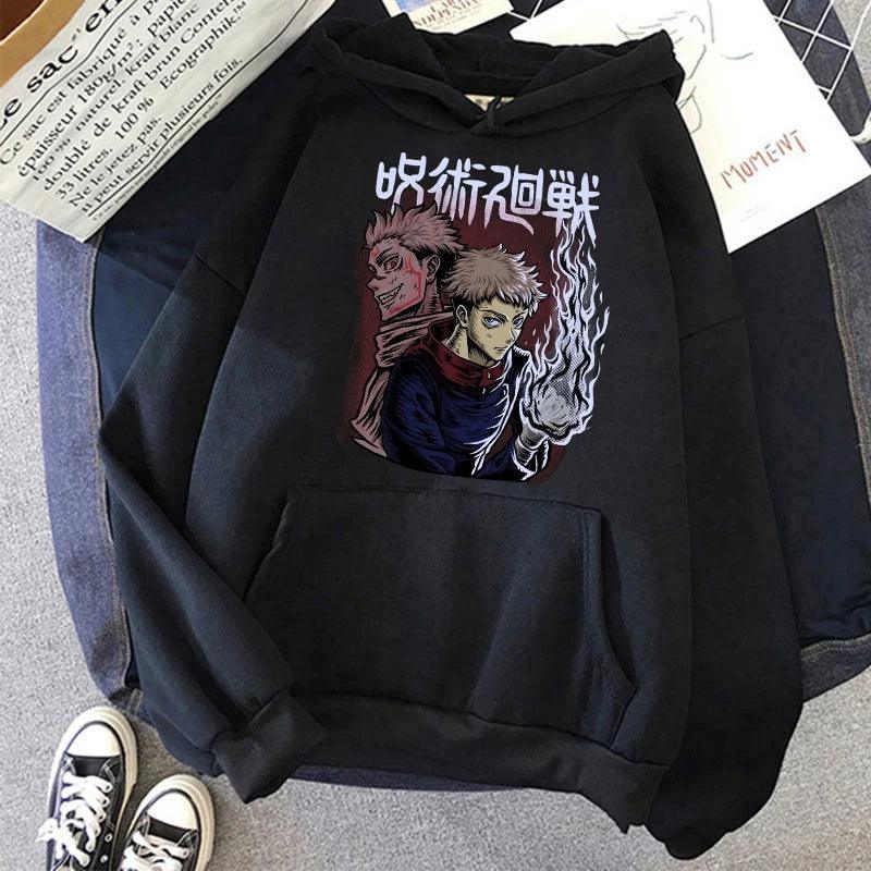 Jujutsu Kaisen Itadori X Sukuna Hoodie Hoodie Anime Street Style ItadoriXSukuna Black XXS