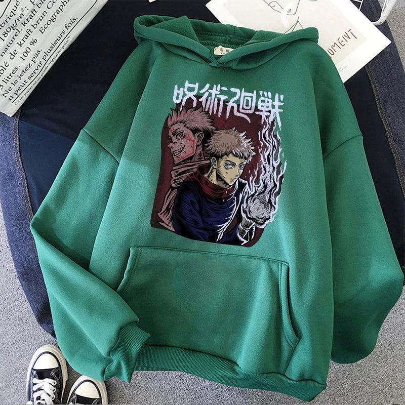 Jujutsu Kaisen Itadori X Sukuna Hoodie Hoodie Anime Street Style ItadoriXSukuna Green XXS