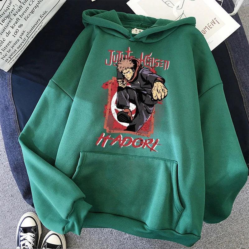 Jujutsu Kaisen Itadori X Sukuna Hoodie Hoodie Anime Street Style Itadori Green XXS