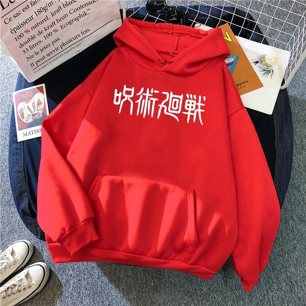 Jujutsu Kaisen Japanese Print Hoodie Hoodie Anime Street Style Red S