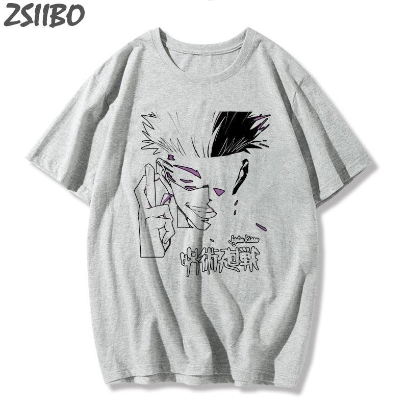 Jujutsu Kaisen T-shirt Anime Street Style Gojo Grey M