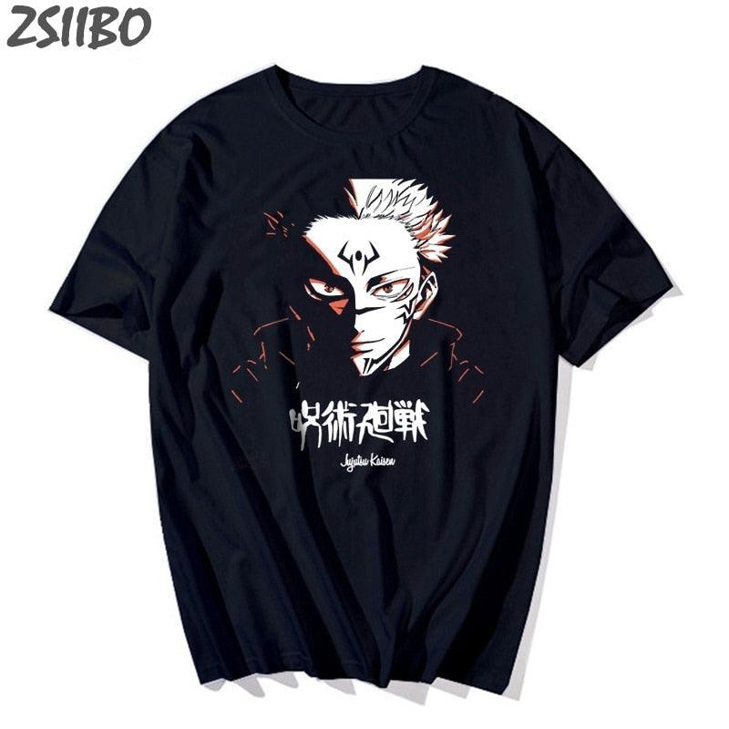 Jujutsu Kaisen T-shirt Anime Street Style Sukuna Black M