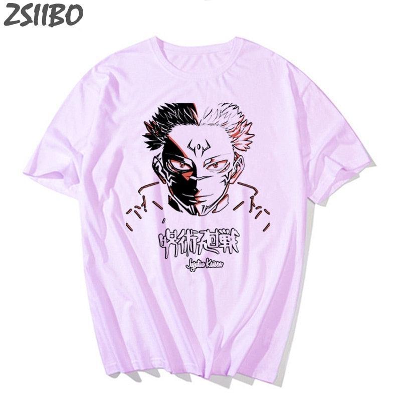 Jujutsu Kaisen T-shirt Anime Street Style Sukuna Pink M