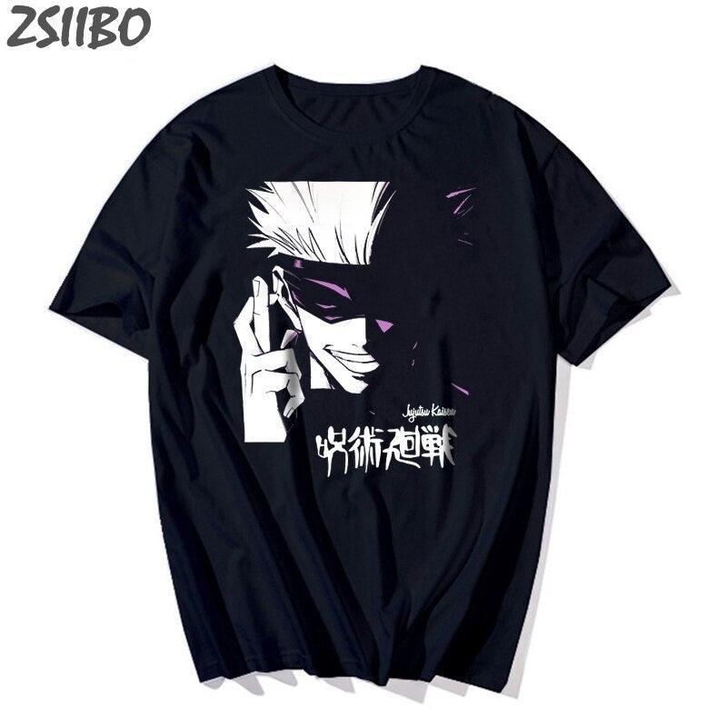 Jujutsu Kaisen T-shirt Anime Street Style Gojo Black M