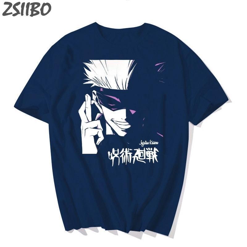 Jujutsu Kaisen T-shirt Anime Street Style Gojo Blue M