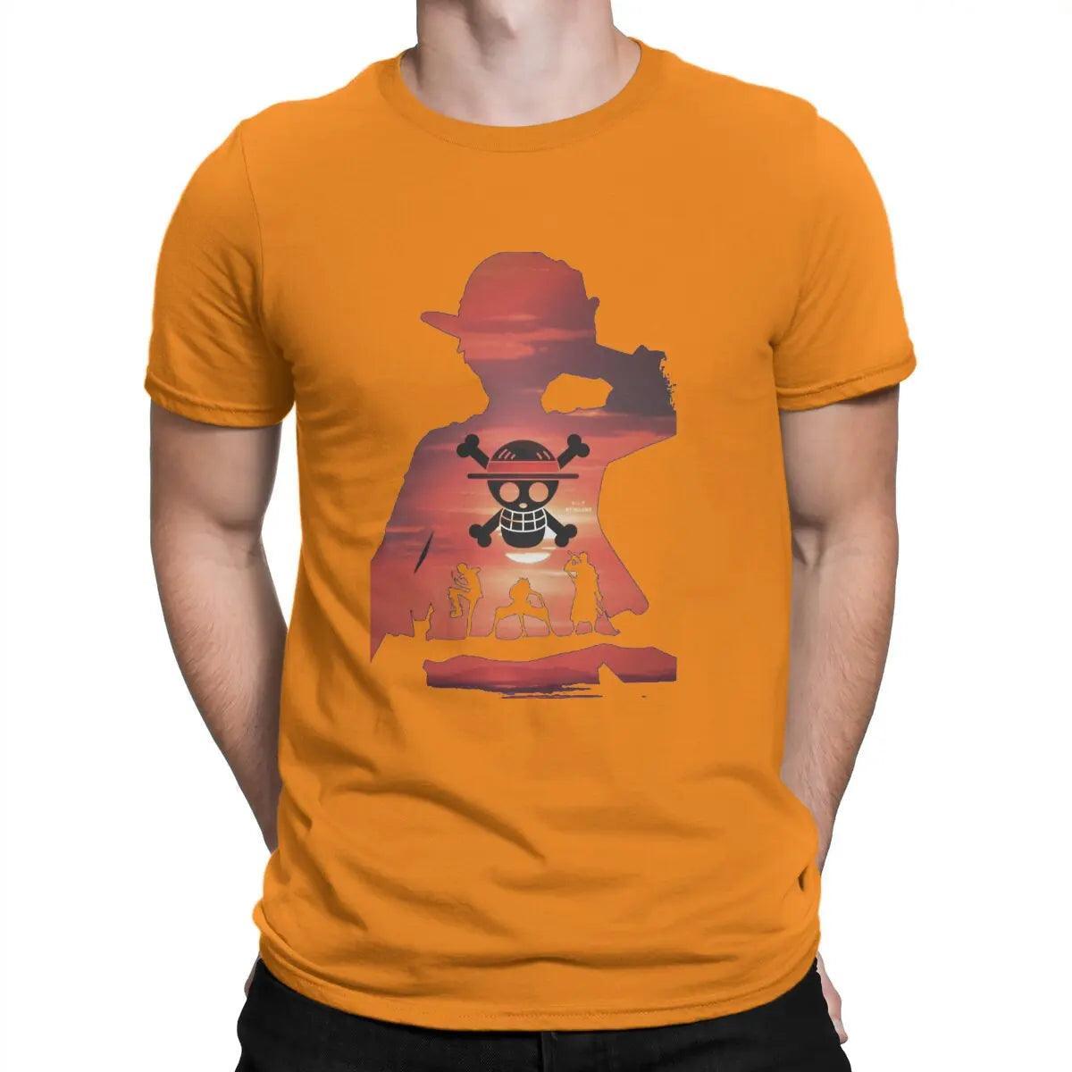 Luffy Multicolor T-Shirt t shirt Anime Street Style Orange S