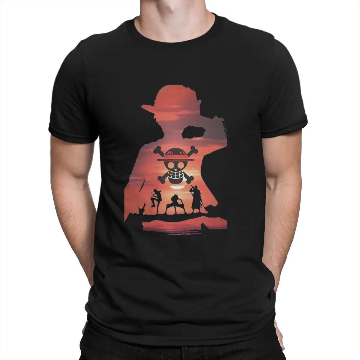 Luffy Multicolor T-Shirt t shirt Anime Street Style Black S