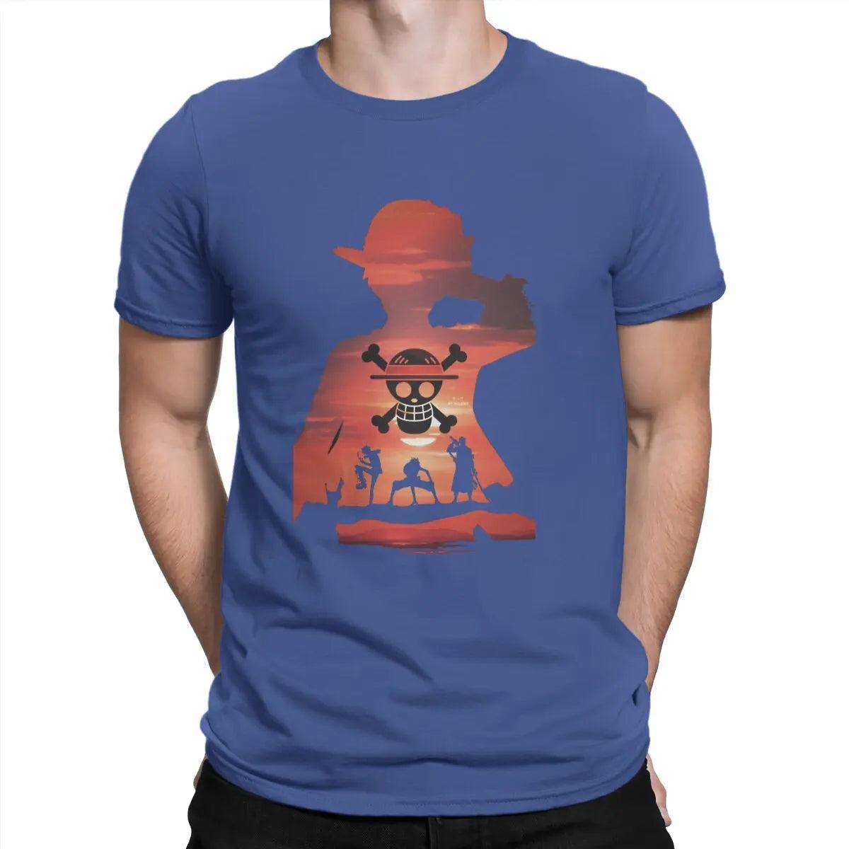 Luffy Multicolor T-Shirt t shirt Anime Street Style Blue S