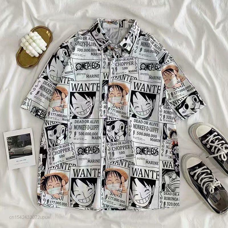 One Piece Manga Luffy Shirt Anime Street Style White M