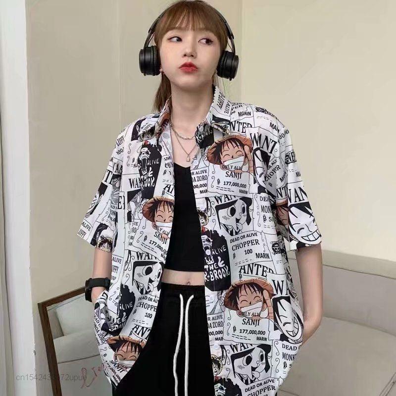 One Piece Manga Luffy Shirt Anime Street Style