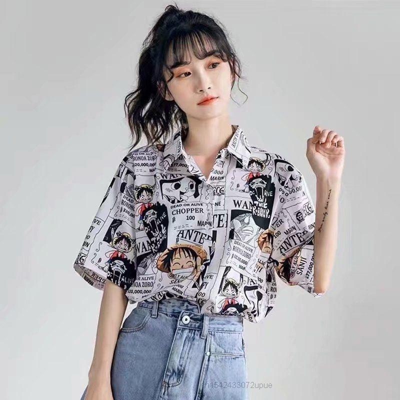 One Piece Manga Luffy Shirt Anime Street Style