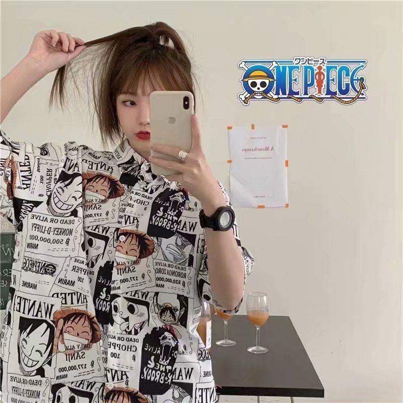 One Piece Manga Luffy Shirt Anime Street Style