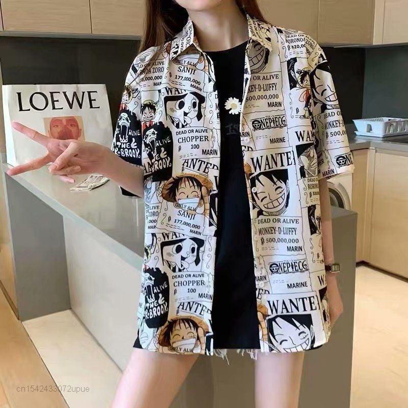 One Piece Manga Luffy Shirt Anime Street Style