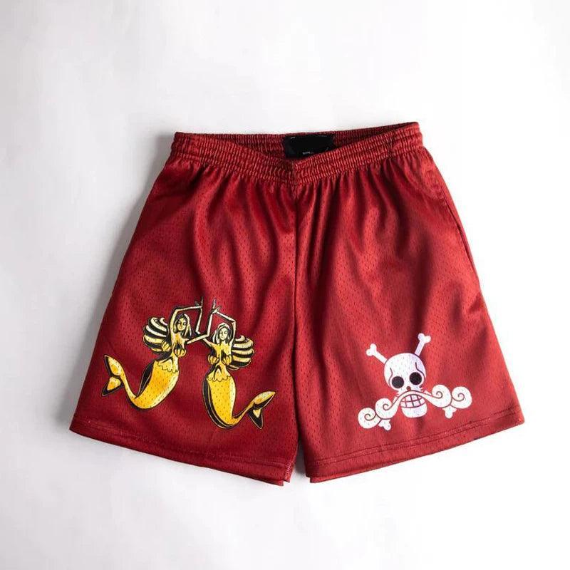 One Piece Pattern Shorts shorts Anime Street Style 7 S