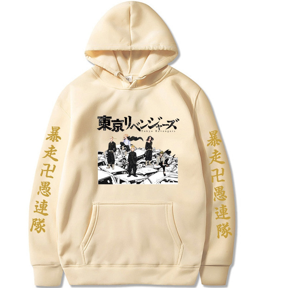 Tokyo Revengers beige hoodie toman gang members
