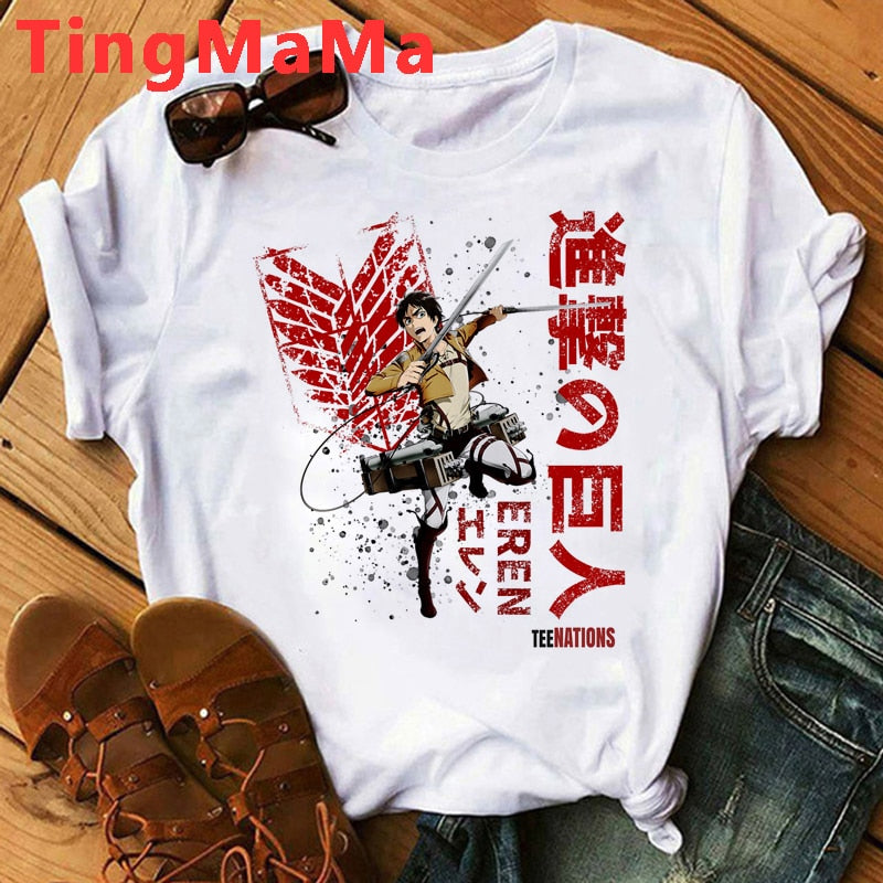 Attack on Titan eren White Tshirt