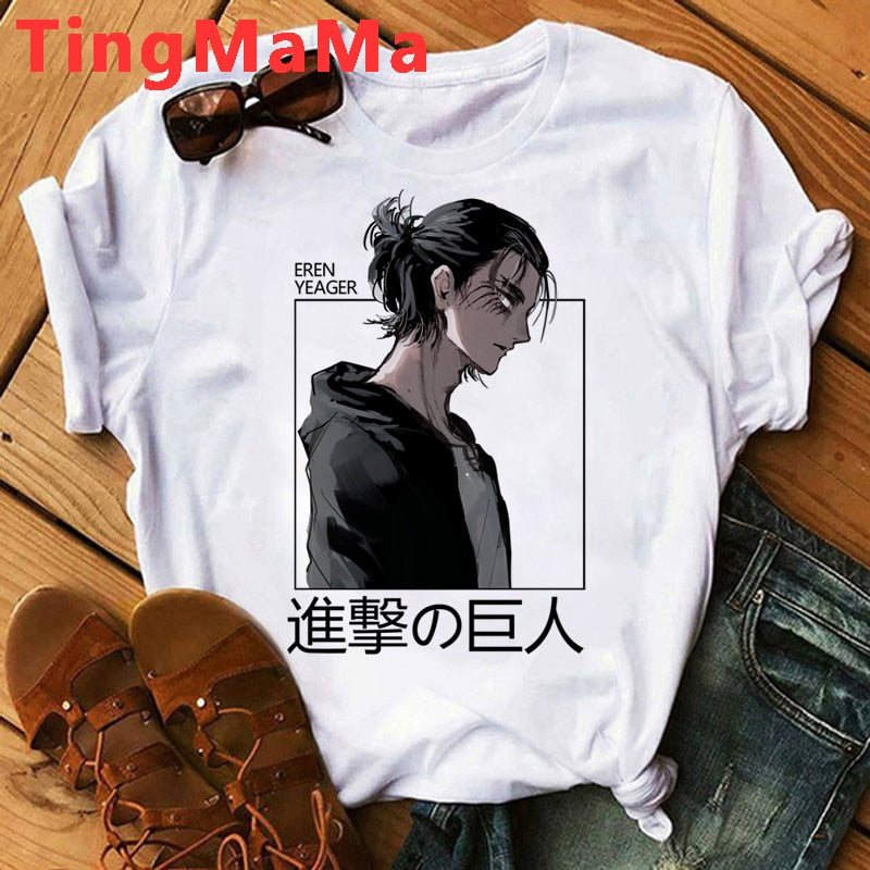 Attack on Titan eren White Tshirt