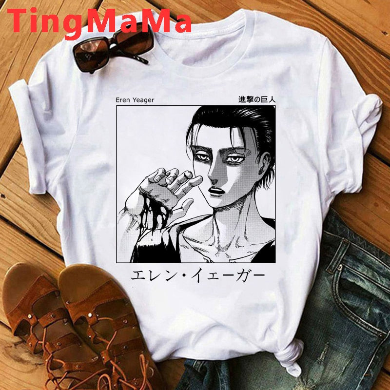 Attack on Titan White Tshirt eren jaeger