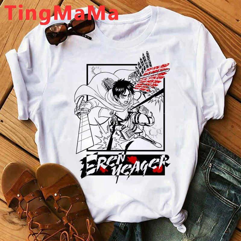 Attack on Titan eren White Tshirt