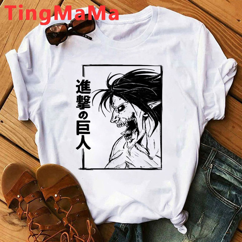 Attack on Titan eren White Tshirt