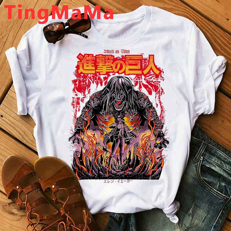 Attack on Titan eren White Tshirt