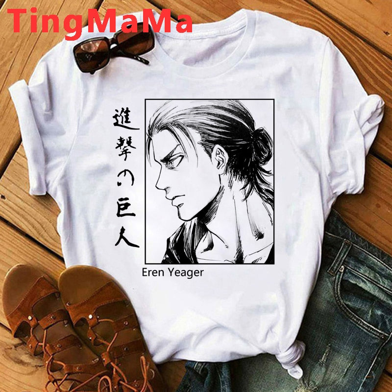 Attack on Titan eren White Tshirt