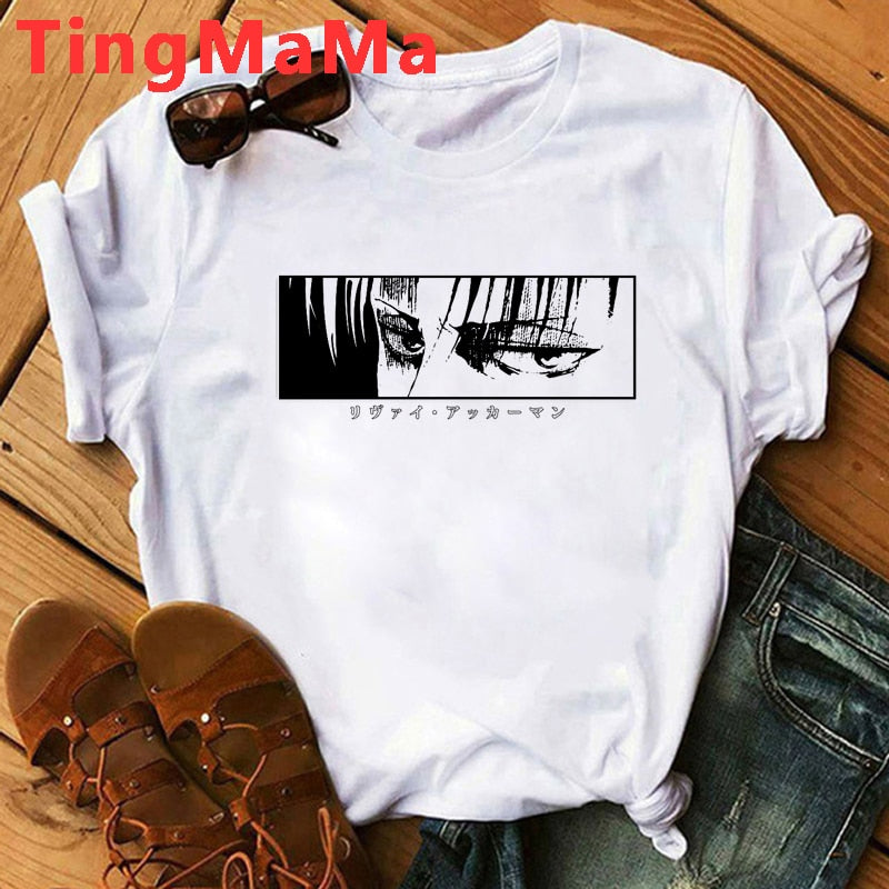 Attack on Titan White Tshirt levi ackerman