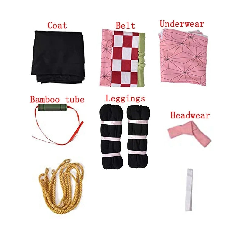 Nezuko Kamado Kids Cosplay Costume – Demon Slayer Kimono Outfit