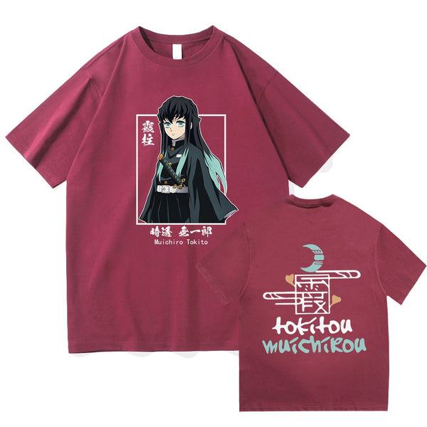 Demon Slayer Muichiro Tokito tshirt burgundy