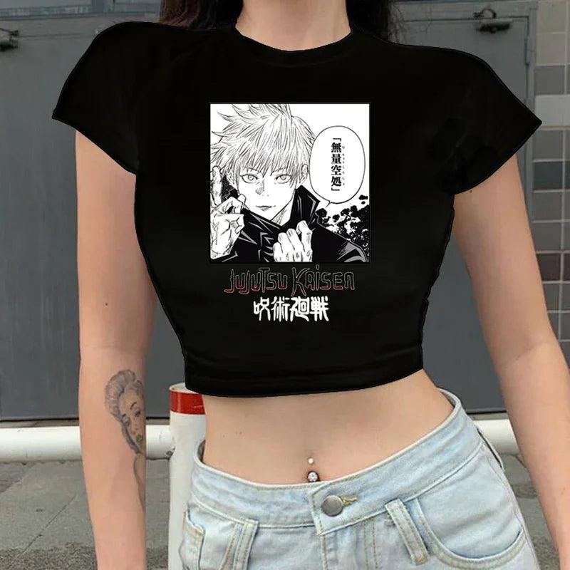 Jujutsu Kaisen Black Crop Tops