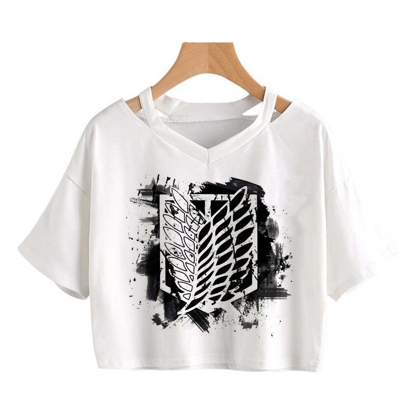 Attack on Titan Wings of Liberty White Crop Top